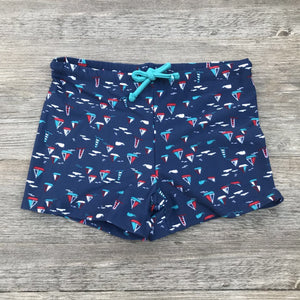 Kid's Nylon Elastic Waist Printed Pattern Trunk Beachwear Shorts