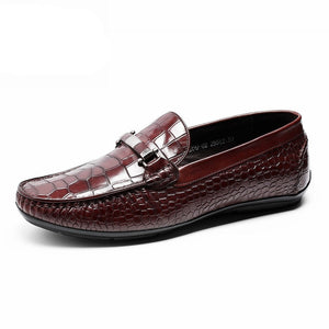 Men's Genuine Leather Round Toe Slip-On Closure Casual Loafers