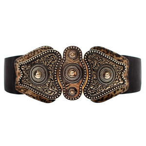 Women's Faux Leather Solid Pattern Buckle Strap Elegant Belts