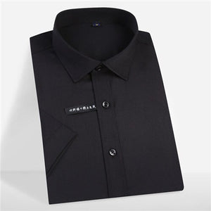 Men's Polyester Turndown Collar Single Breasted Formal Wear Shirt