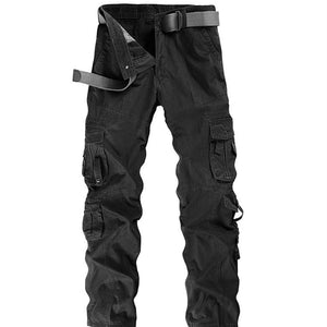 Men's Polyester Full Length Zipper Fly Closure Casual Trousers