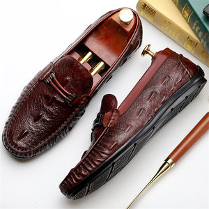 Men's Genuine Leather Round Toe Slip-On Closure Vintage Shoes
