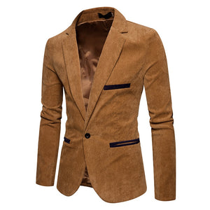 Men's Polyester Full Sleeve Single Button Closure Slim Fit Blazers