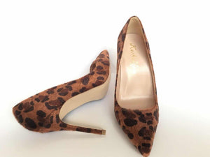 Women's PU Pointed Toe Leopard Pattern Thin High Heel Pumps Shoes