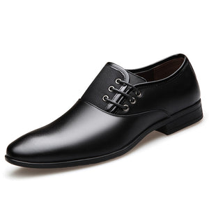 Men's PU Pointed Toe Lace-up Closure Luxury Formal Classic Shoes