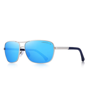 Men's Alloy Frame Polarized Classic Rectangle Pattern Sunglasses