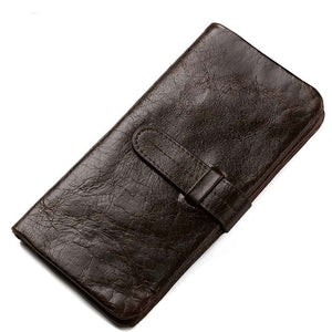 Men's Genuine Leather Hasp Closure Coin Pocket Plain Wallet