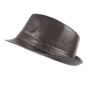 Men's Faux Leather Solid Pattern Casual Wear Elegant Trendy Caps