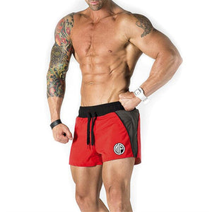 Men's Polyester Quick-Dry Patchwork Pattern Running Sport Shorts