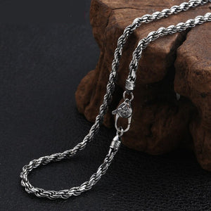 Men's 100% 925 Sterling Silver Rope Chain Elegant Necklaces