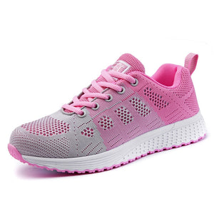 Women's Mesh Round Toe Lace-up Breathable Casual Wear Sneakers