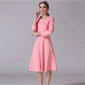 Women's Spandex Full Sleeves Solid Pattern Pregnancy Party Dress
