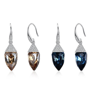 Women's 100% 925 Sterling Silver Zircon Sparkling Drop Earrings