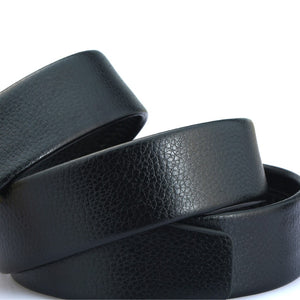 Men's Split Leather Buckle Closure Trendy Solid Pattern Belts