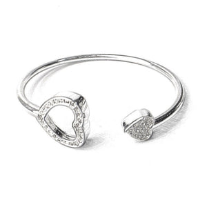 Women's 100% 925 Sterling Silver Heart Pattern Trendy Bracelet