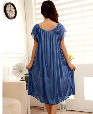 Women's Rayon Round-Neck Nightgowns Sleepwear Lingerie Dress