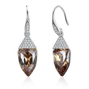 Women's 100% 925 Sterling Silver Zircon Sparkling Drop Earrings