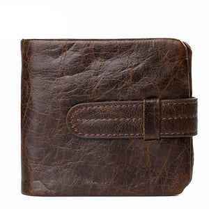 Men's Genuine Leather Hasp Closure Coin Pocket Plain Wallet