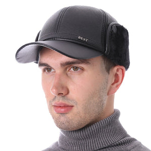 Men's Faux Leather Adjustable Casual Wear Snapback Baseball Caps
