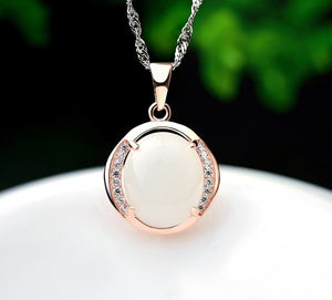 Women's 100% 925 Sterling Silver Zircon Trendy Round Necklaces