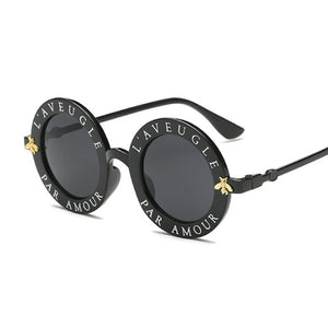 Women's Acrylic Lens Plastic Frame Round Shape Elegant Sunglasses
