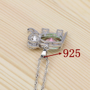 Women's 100% 925 Sterling Silver Zircon Classic Wedding Necklace