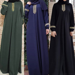 Women's Arabian Microfiber Long Sleeves Solid Elegant Abaya