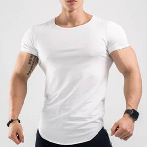 Men's Cotton O-Neck Short Sleeve Solid Pattern Sport T-Shirt