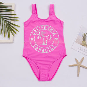 Kid's Polyester One Pieces Printed Pattern Bathing Swimsuit