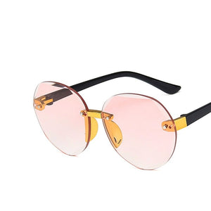 Kid's Plastic Frame Resin Lens Gradient Rimless UV400 Sunglasses