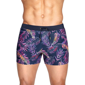 Men's Polyester Quick Dry Printed Pattern Beach Swimming Shorts