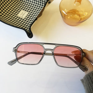 Women's Resin Frame Hip Hop Luxury Retro Rectangle Sunglasses