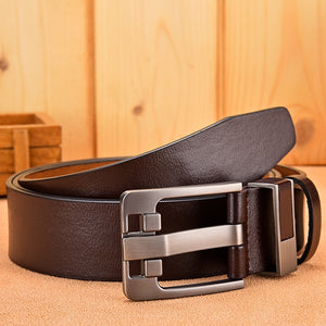 Men's Cowskin Pin Buckle Closure Solid Luxury Vintage Belts