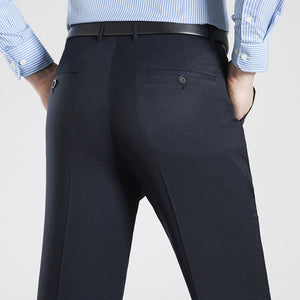Men's Polyester Zipper Fly Closure Full Length Formal Wear Pants