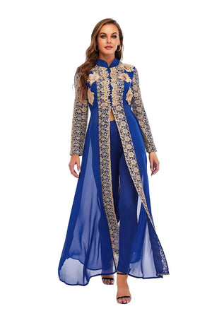 Women's Arabian Polyester Full Sleeves Trendy Embroidery Dress