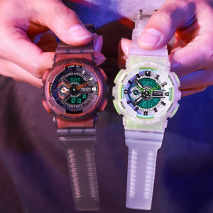 Men's PU Leather Waterproof Digital Round Elegant Wrist Watch