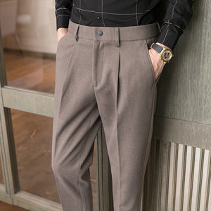 Men's Cotton Zipper Fly Closure Plain Pattern Casual Wear Pants