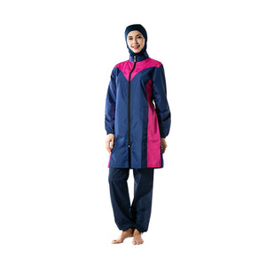Women's Arabian Polyester Full Sleeve Patchwork Swimwear Dress