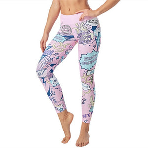 Women's Polyester Breathable Letter Pattern Trendy Yoga Pant