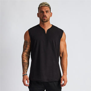 Men's V-Neck Sleeveless Quick Dry Compression Gym Wear Shirt