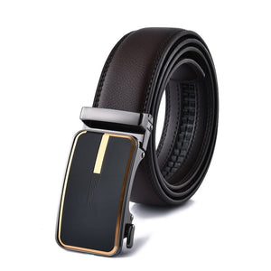Men's Cowskin Automatic Metal Buckle Luxury Solid Pattern Belt