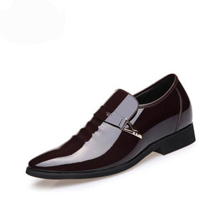Men's PU Leather Pointed Toe Solid Slip On Closure Formal Shoes