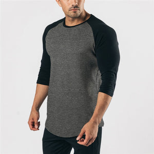 Men's Cotton O-Neck Quick Dry Gym Wear Solid Pattern Shirts