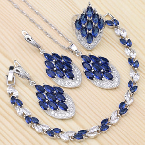 Women's 100% 925 Sterling Silver Zircon Geometric Jewelry Set