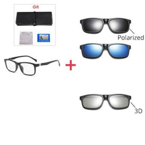 Kid's Acetate Frame TAC Lens Magnetic Clip On Optic Sunglasses