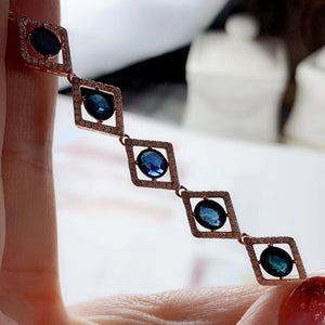 Women's 100% 925 Sterling Silver Natural Sapphire Classic Bracelet