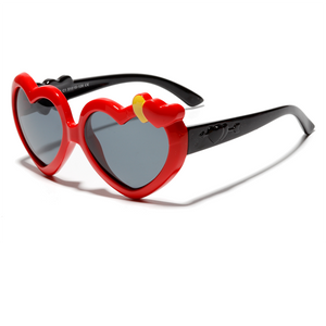 Kid's Acetate Frame Anti Shades Flexible Heart Shaped Sunglasses