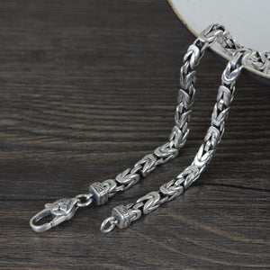 Men's 100% 925 Sterling Silver Link Chain Vintage Cross Necklace