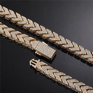 Men's Copper Metal Link Chain Hip-Hop Geometric Trendy Bracelet