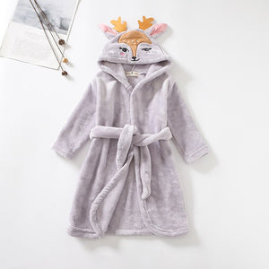 Baby's Flannel Winter Long Sleeve Hooded Lovely Sleepwear Robe
